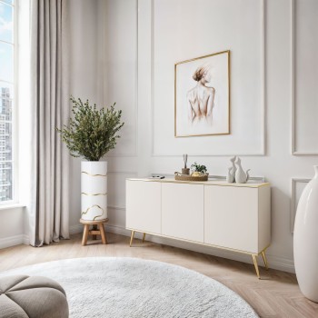 Dreitürige Kommode auf goldenen Beinen OXFORD K160