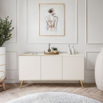 Dreitürige Kommode auf goldenen Beinen OXFORD K160