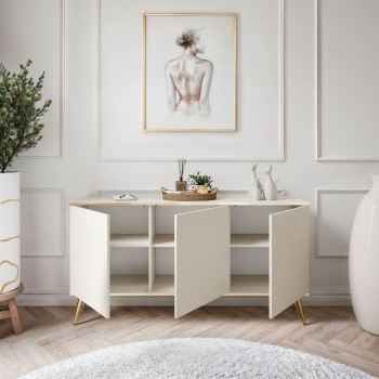 Dreitürige Kommode auf goldenen Beinen OXFORD K160