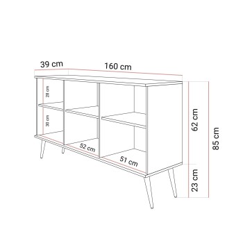 Dreitürige Kommode auf goldenen Beinen OXFORD K160