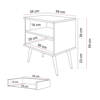 Nachttisch auf goldenen Beinen OXFORD