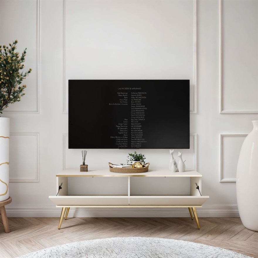 TV-Schrank OXFORD III 135 cm auf goldenen Beinen