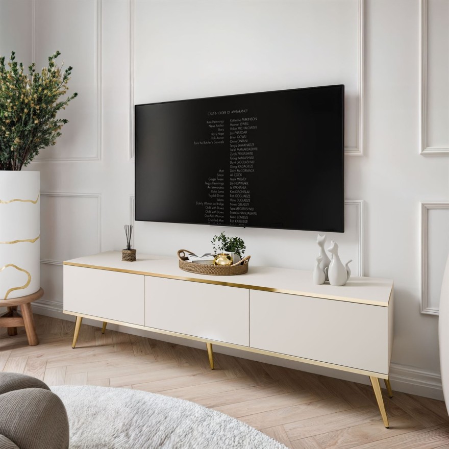 TV-Schrank OXFORD III 175 cm auf goldenen Beinen