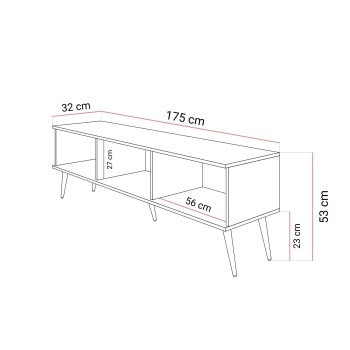 TV-Schrank OXFORD III 175 cm auf goldenen Beinen