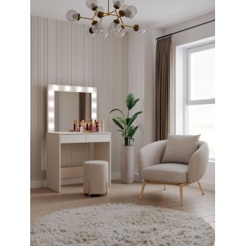 Schminktisch CASSIE mit Spiegel und LED-Beleuchtung