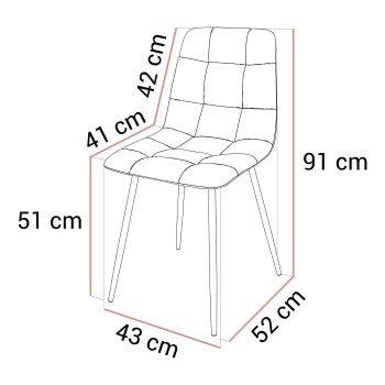Gepolsterter Stuhl PIK mit schwarzen Beinen