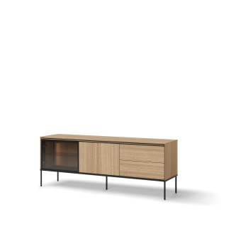 RTV Schrank VISSO VI-07 167cm mit Beleuchtung Eiche linear