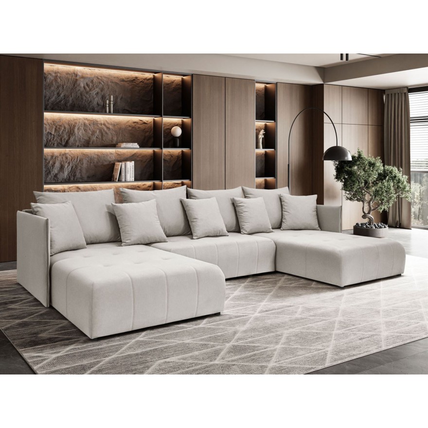 Ecksofa APOLLO U mit Schlaffunktion und Bettzeugkasten