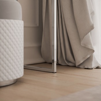 Konsole AURORA SILVER  weiß glänzend auf silbernem Gestell