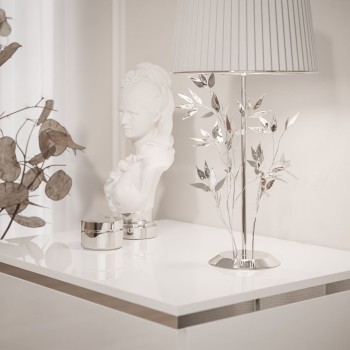 Hängerer Nachttisch AURORA SILVER glänzend weiß