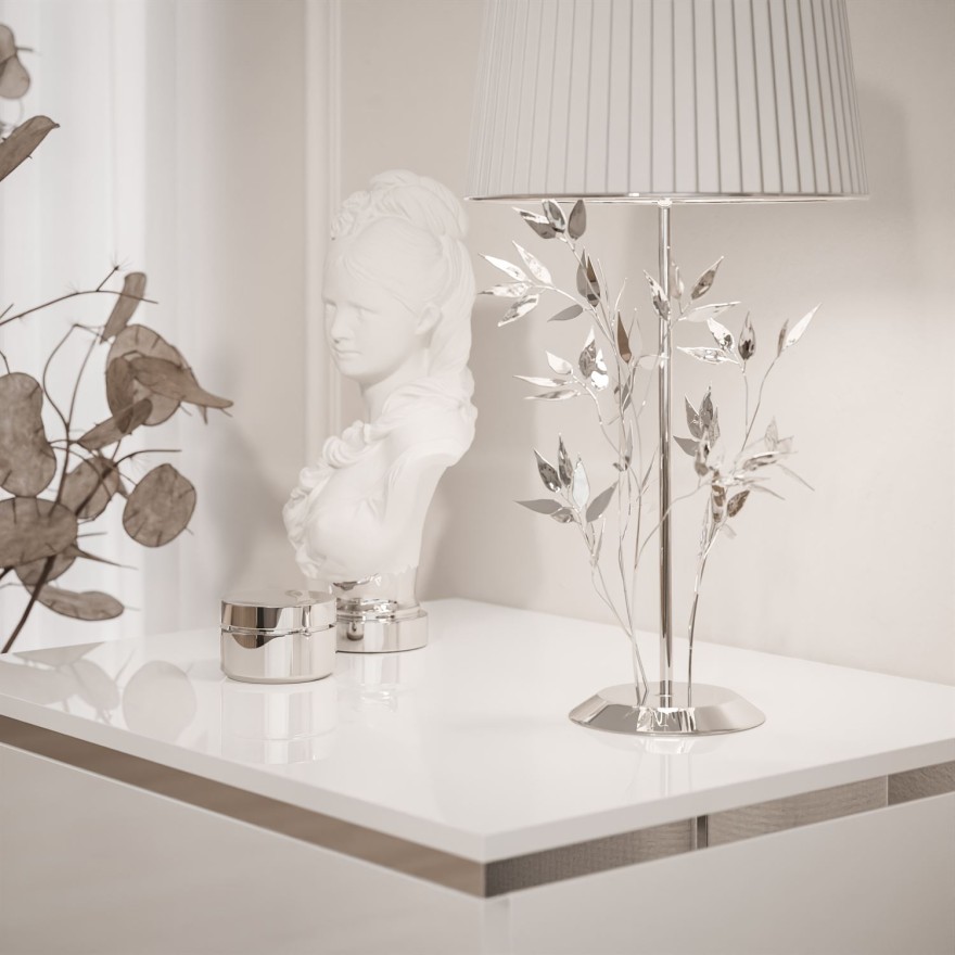 Hängerer Nachttisch AURORA SILVER glänzend weiß