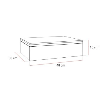 Hängerer Nachttisch AURORA SILVER glänzend weiß