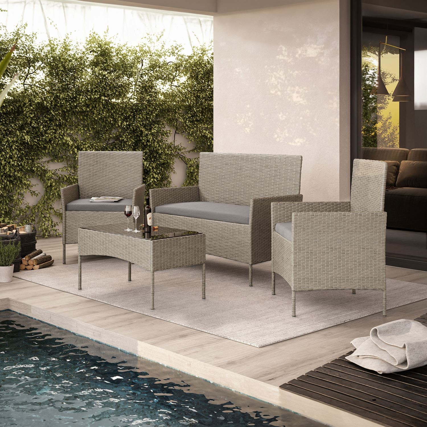 Rattan Möbel-Set PERGOLA