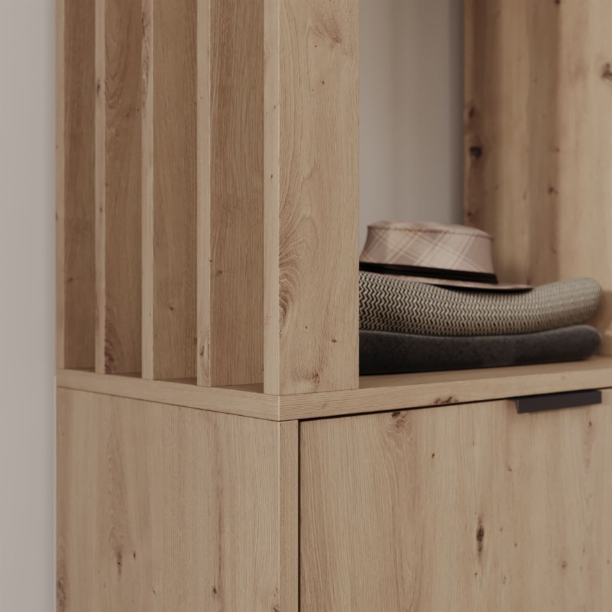 Garderobe FORIS LOFT  mit Spiegel und Kleiderstangen