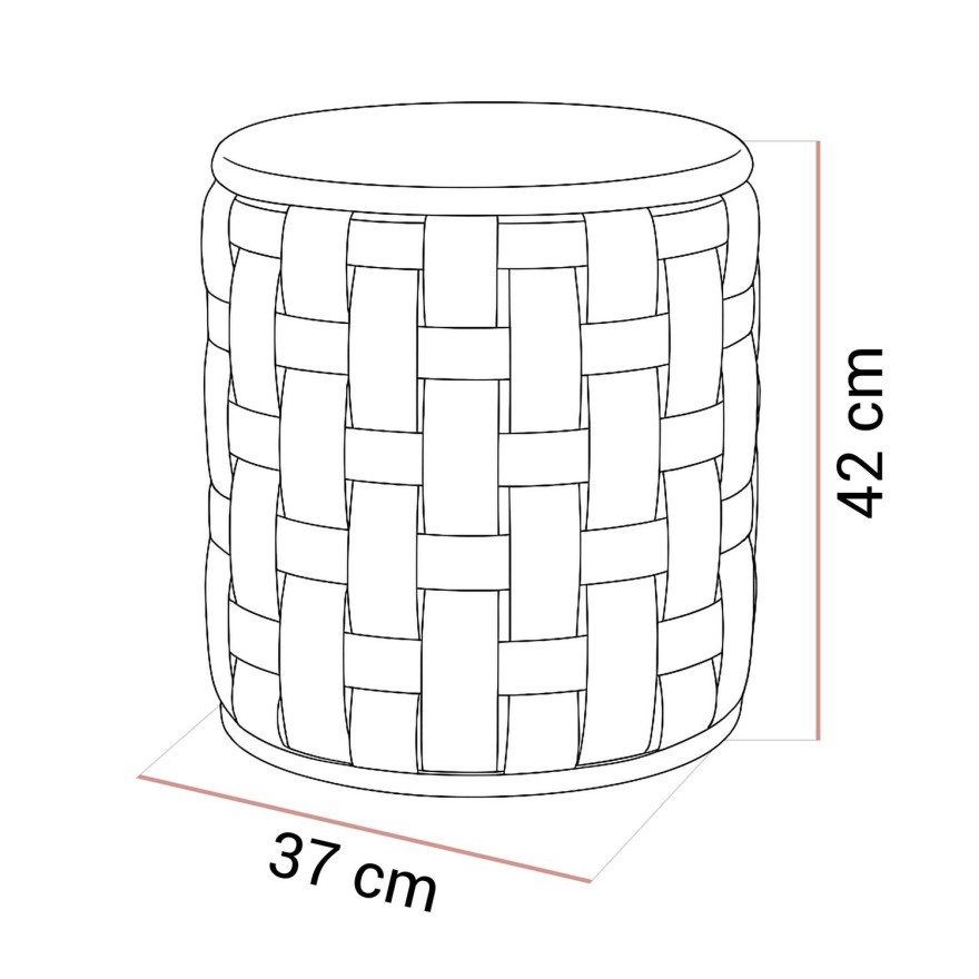 Offenes gepolstertes Hocker DIVA