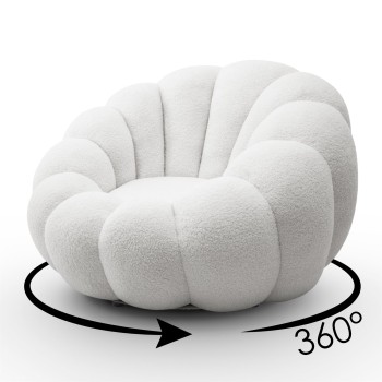 Drehsessel  FLUFFY mit Fußstütze