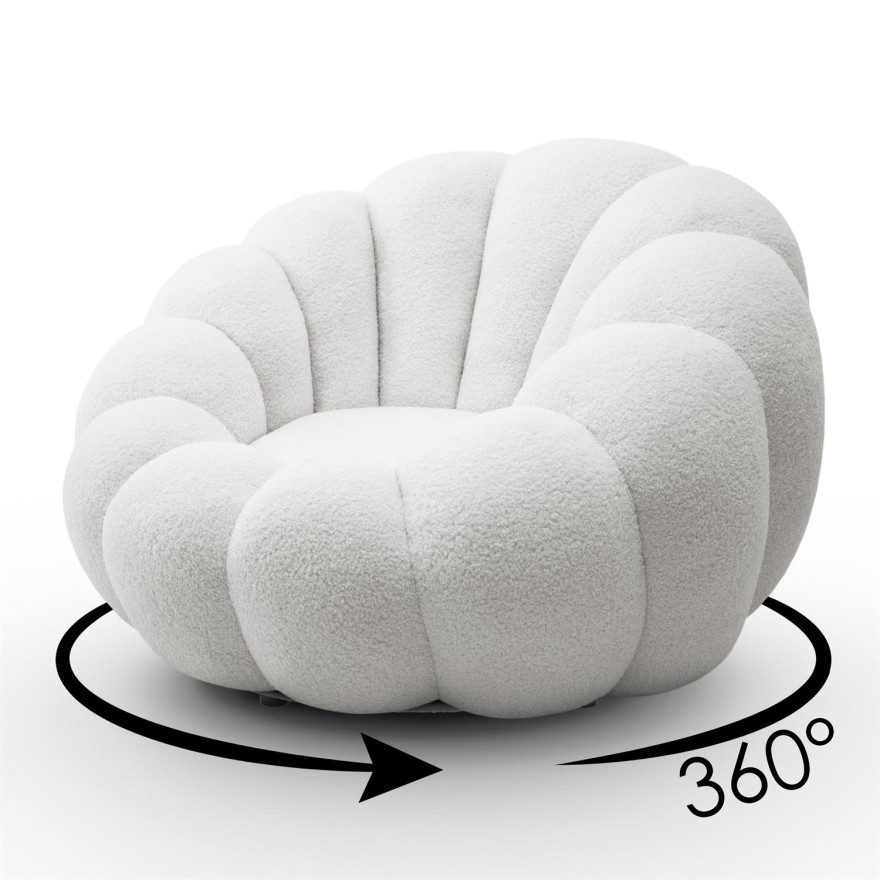 Drehsessel  FLUFFY mit Fußstütze