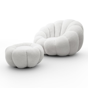 Drehsessel  FLUFFY mit Fußstütze