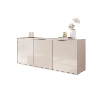 Dreitürige Kommode SANAYI in Kaschmir Hochglanz