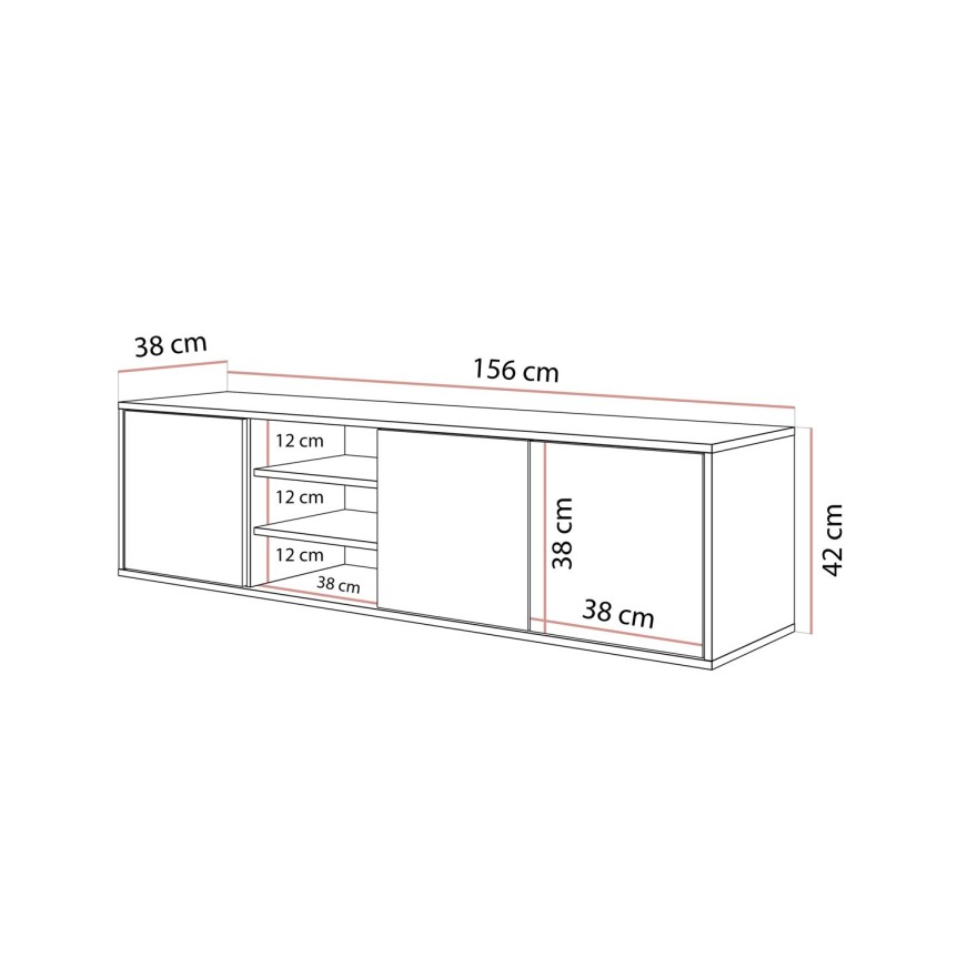 TV-Schrank SANAYI in Kaschmir Hochglanz