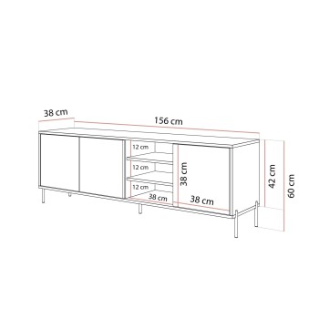 SANAYI TV-Schrank auf hohen Füßen in Kaschmir Hochglanz