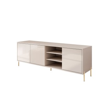 SANAYI TV-Schrank auf hohen Füßen in Kaschmir Hochglanz