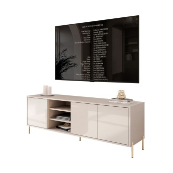 SANAYI TV-Schrank auf hohen Füßen in Kaschmir Hochglanz