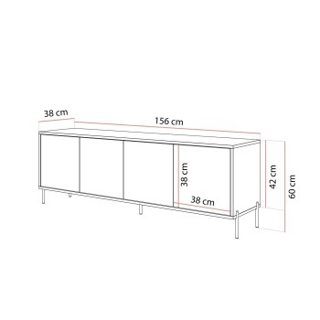 SANAYI TV-Schrank auf hohen Füßen in Kaschmir Hochglanz