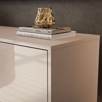 SANAYI TV-Schrank auf hohen Füßen in Kaschmir Hochglanz