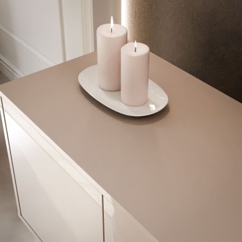 SANAYI TV-Schrank auf hohen Füßen in Kaschmir Hochglanz