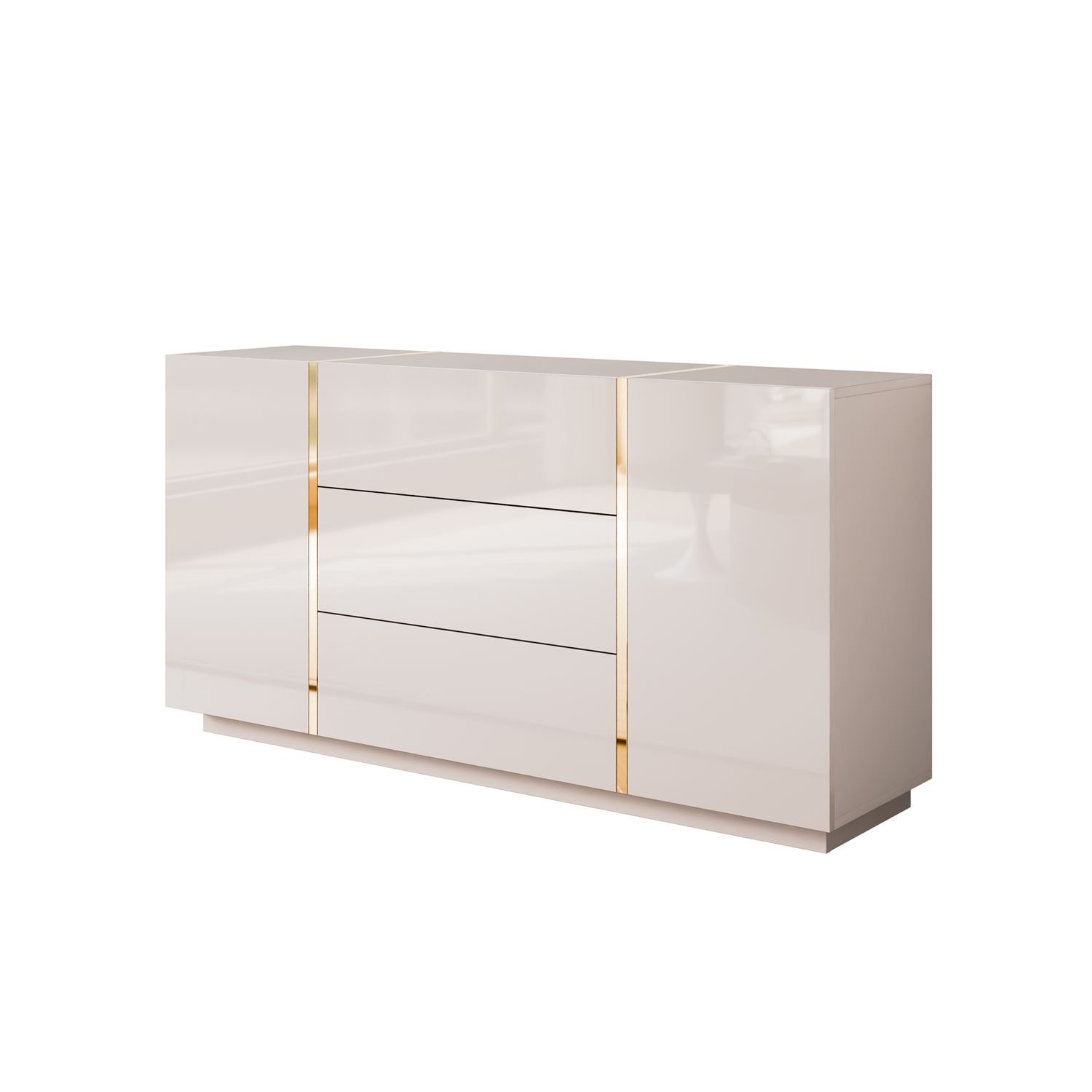 Kommode mit Schubladen ONYX Kaschmir Hochglanz 158 cm