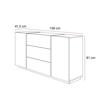 Kommode mit Schubladen ONYX Kaschmir Hochglanz 158 cm