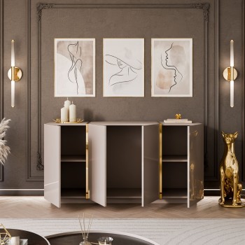 Kommode ONYX 4D Kaschmir Hochglanz 158 cm