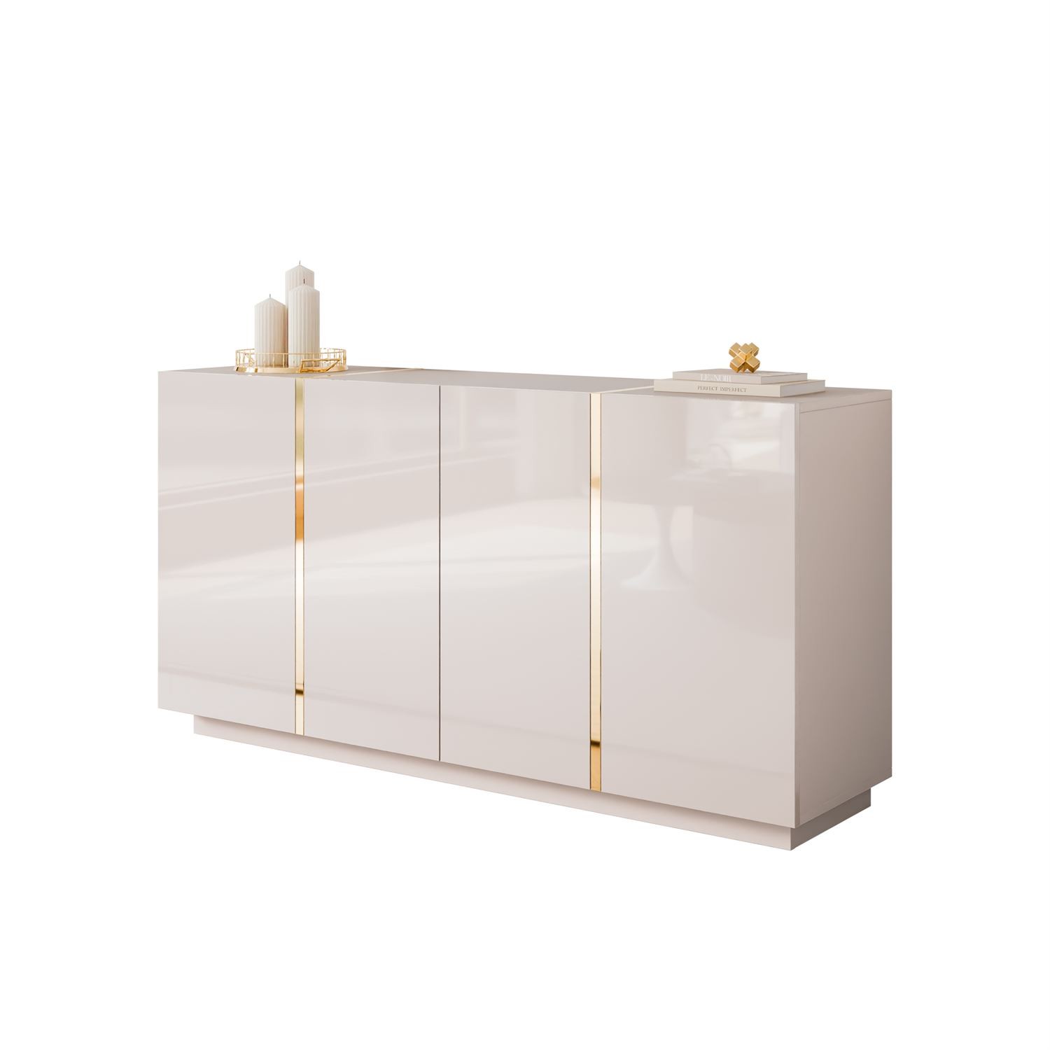 Kommode ONYX 4D Kaschmir Hochglanz 158 cm