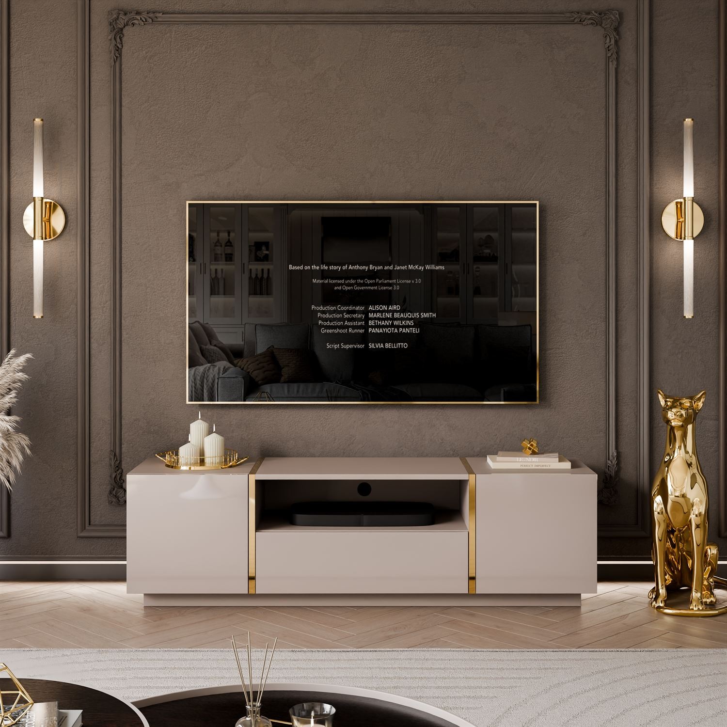 TV-Schrank ONYX Kaschmir Hochglanz 158 cm