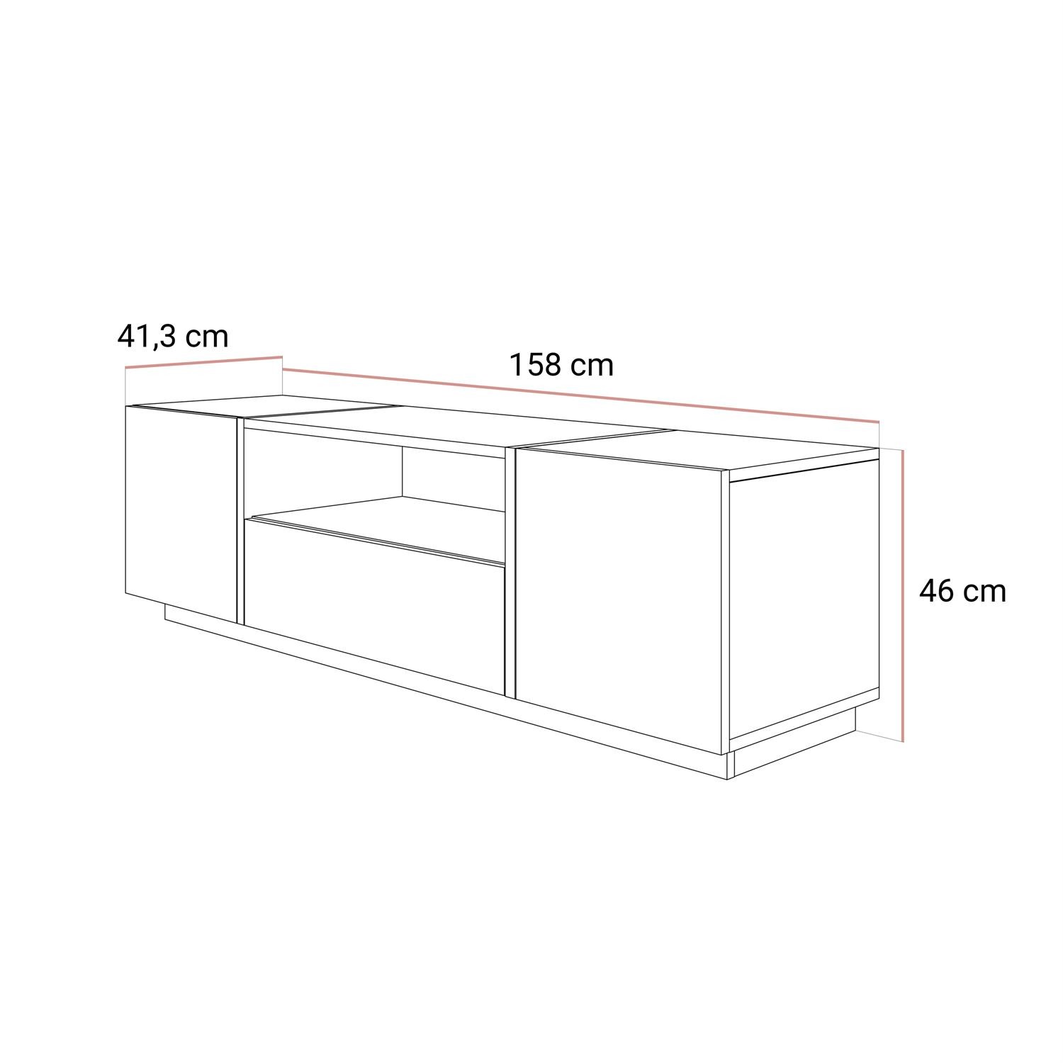 TV-Schrank ONYX Kaschmir Hochglanz 158 cm