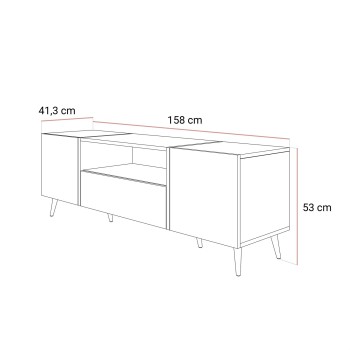 TV-Schrank ONYX 158 cm Kaschmir mit goldenen Beinen und Hochglanz