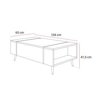 Couchtisch ONYX Kaschmir auf goldenen Beinen Hochglanz