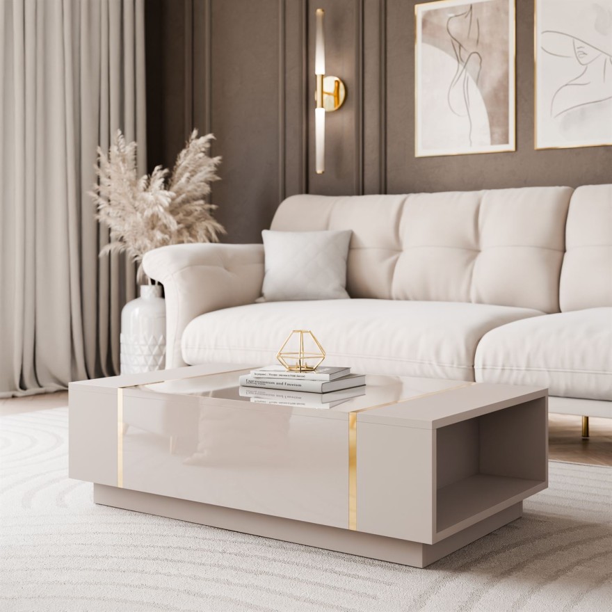 Couchtisch ONYX Kaschmir Hochglanz