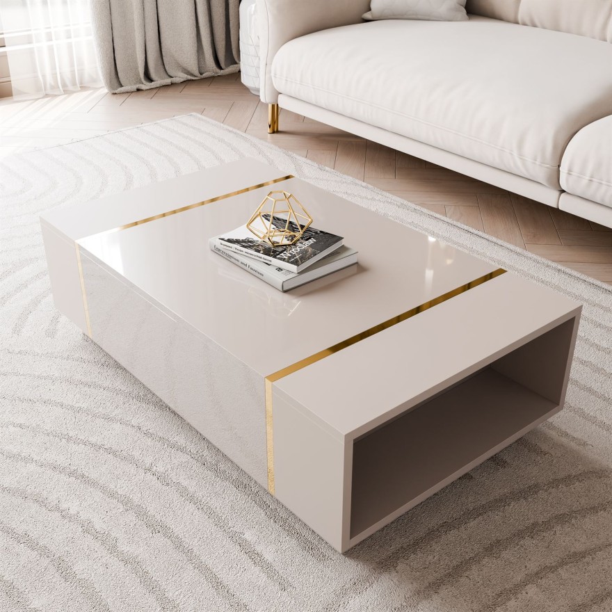 Couchtisch ONYX Kaschmir Hochglanz