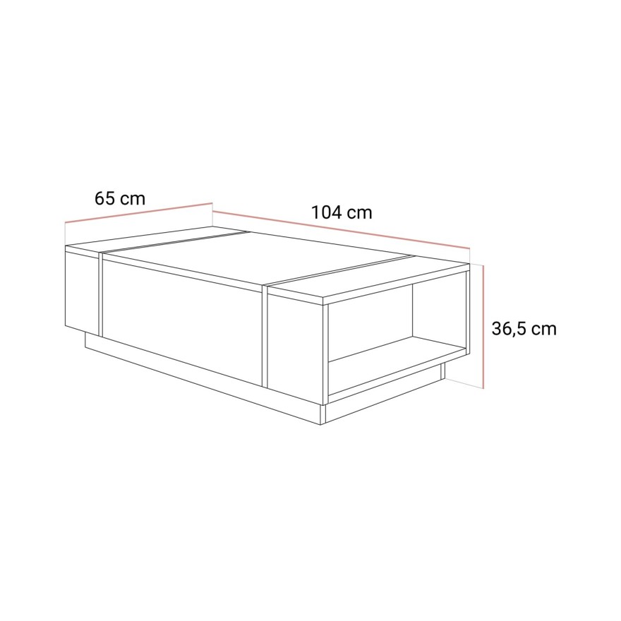Couchtisch ONYX Kaschmir Hochglanz