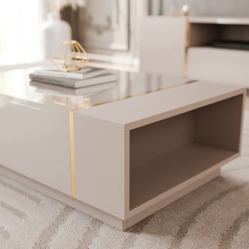 Wohnzimmer-Set ONYX Kaschmir Hochglanz