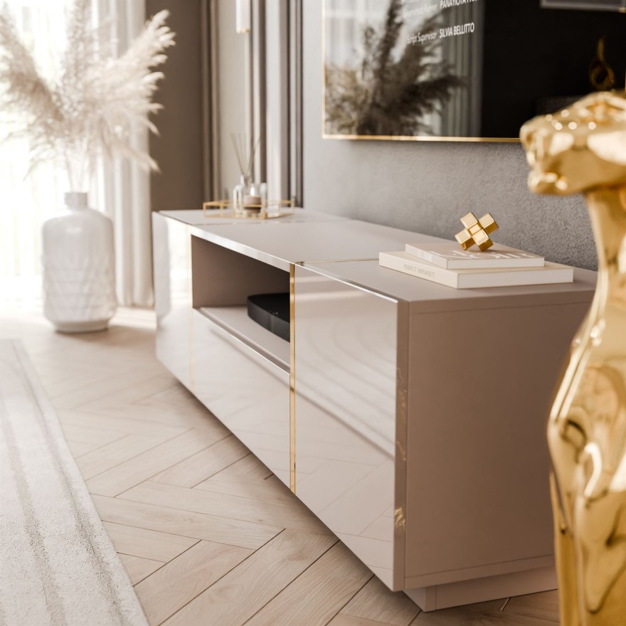 Wohnzimmer-Set ONYX Kaschmir Hochglanz