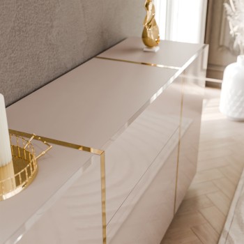 Wohnzimmer-Set ONYX Kaschmir Hochglanz