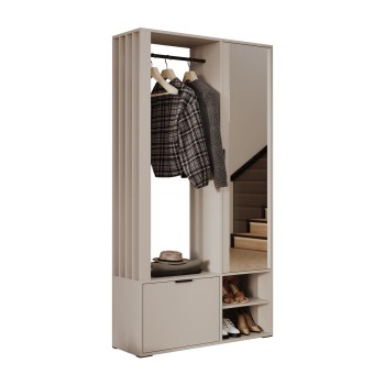 Garderobe FORIS mit Spiegel und Kleiderstangen
