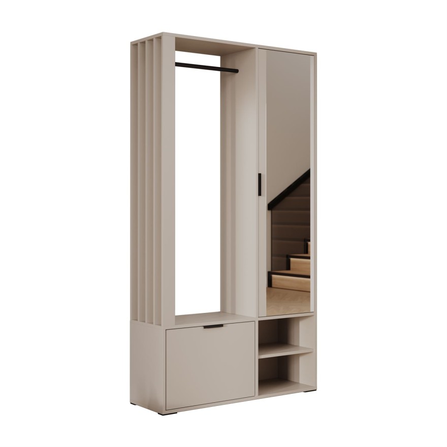 Garderobe FORIS mit Spiegel und Kleiderstangen