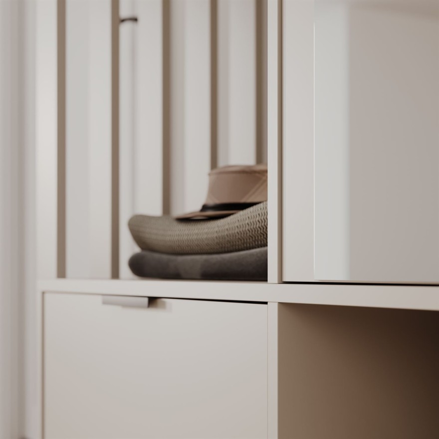 Garderobe FORIS mit Spiegel und Kleiderstangen