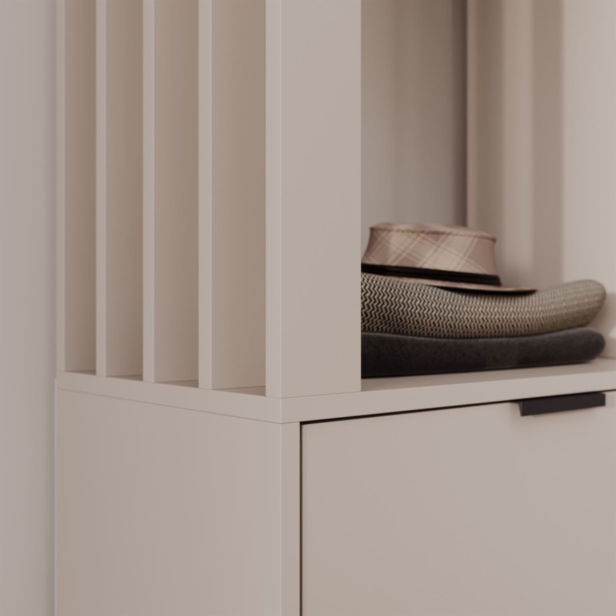 Garderobe FORIS mit Spiegel und Kleiderstangen