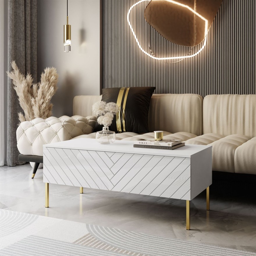 SANTILE Couchtisch mit goldenen Beinen