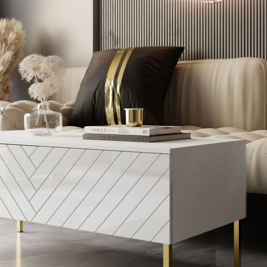 SANTILE Couchtisch mit goldenen Beinen